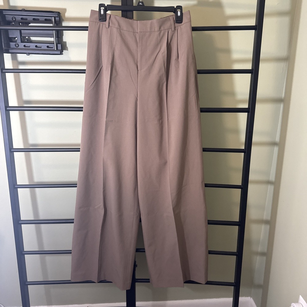 Open Edit Nordstrom Men's Pants Wide Leg Stretch‎ Waist Pleated Brown Size M NWT